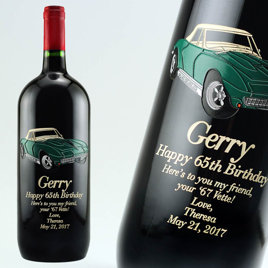 Custom Corvette Birthday Wine