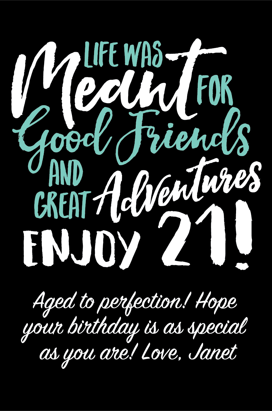Custom Etched 21st Birthday Gift