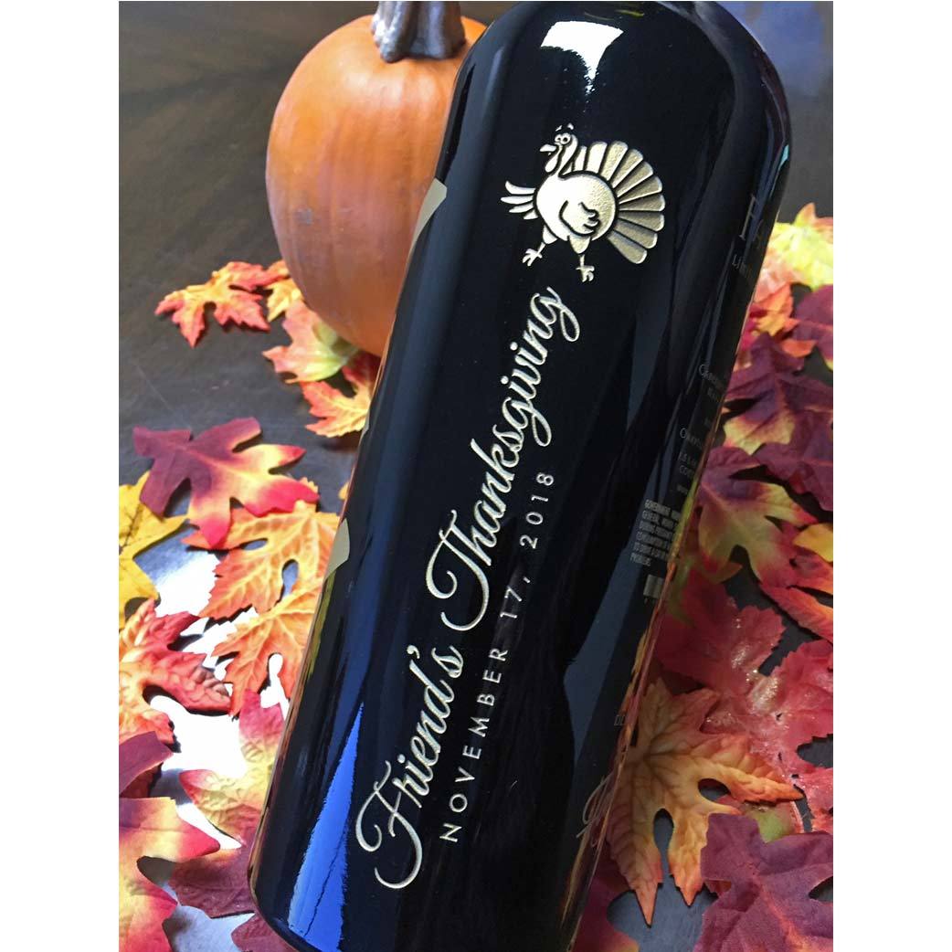 Friends Thanksgiving: Being Creative with Etched Wine Designs