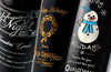 Custom etched Holiday corporate wine bottles