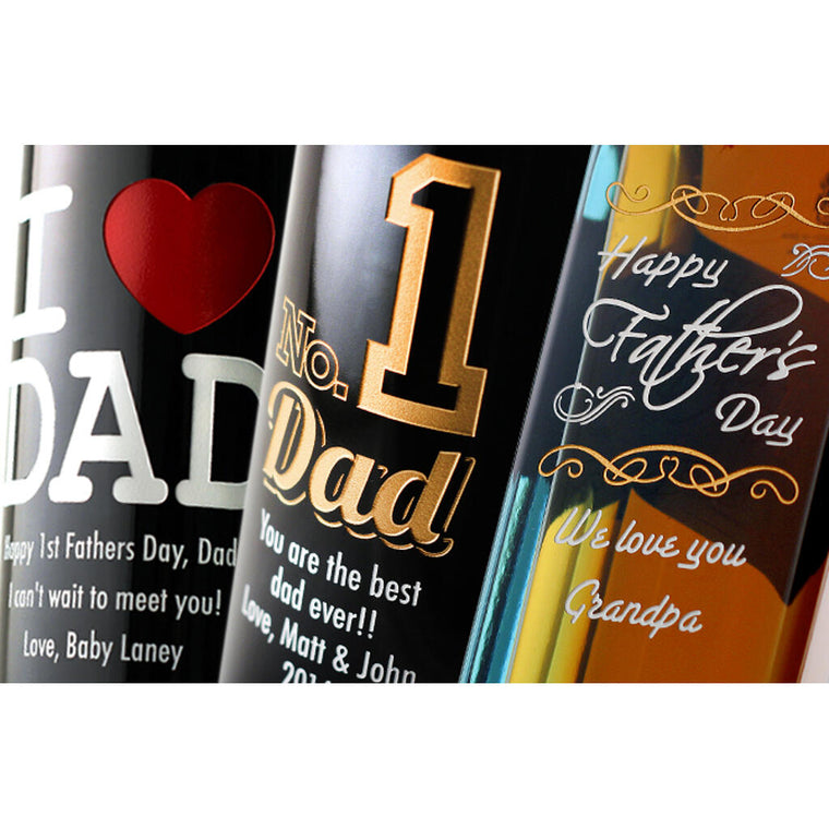 father's day personalized wine bottle