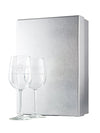 Silver Gift Box with 2 Etched Glasses