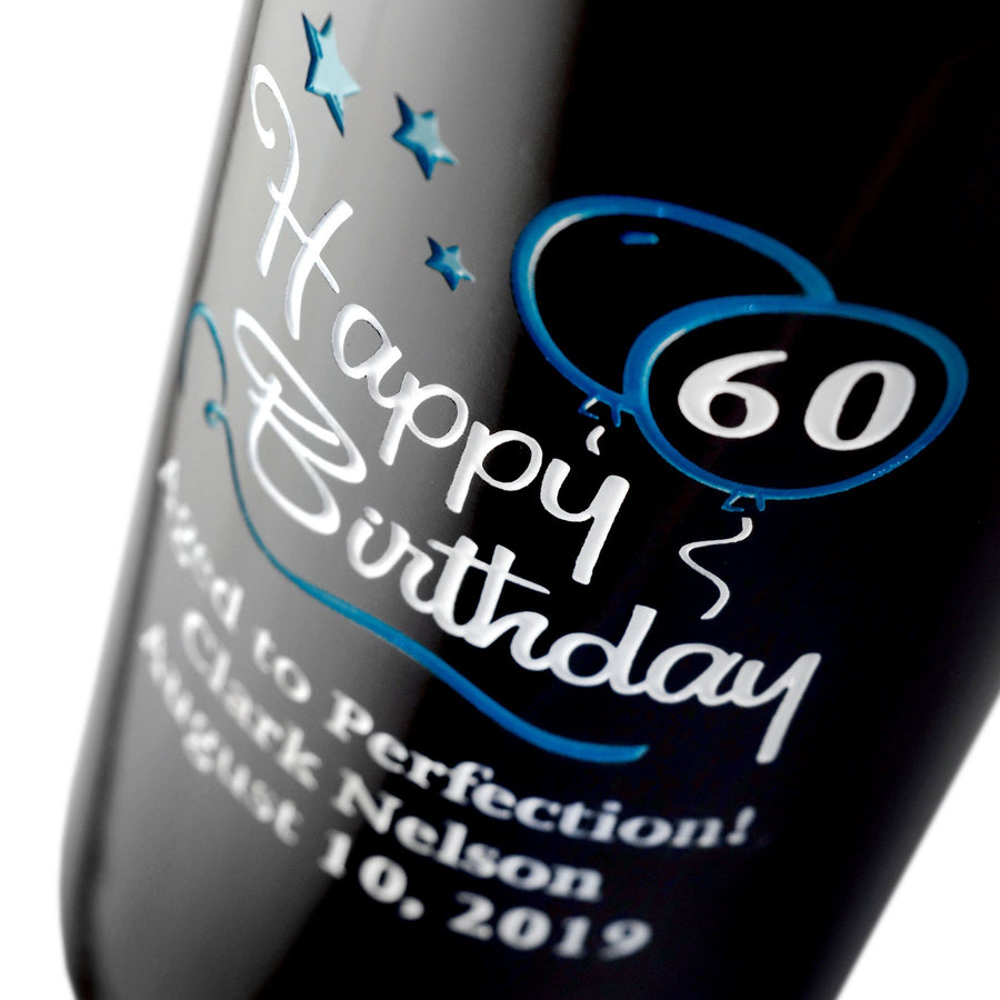 Red Wine - Birthday Blue Balloons