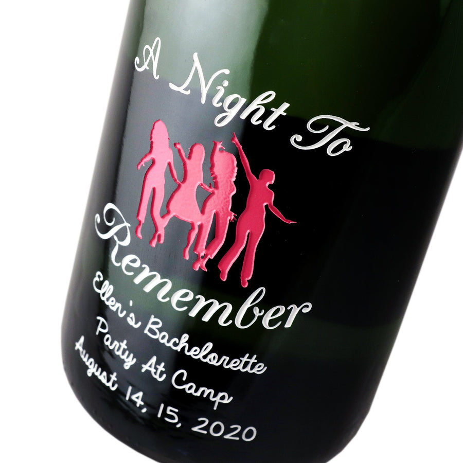 A Night To Remember custom etched champagne bottle by Etching Expressions