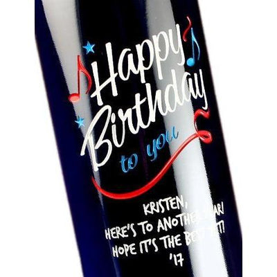 Personalized Blue Bottle - Happy Birthday to You