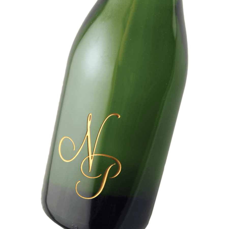 monogram etched champagne bottle by Etching Expressions