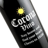 Custom etched red wine - Corona Vino design detail