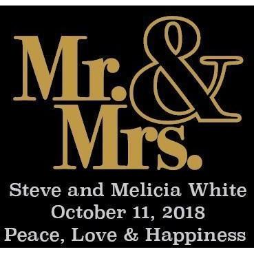 Personalied Mini White Wine Wedding Favors - Mr. and Mrs. Modern Mini