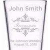 Groomsman elegant design personalized pint glass wedding favor by Etching Expressions