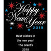 Happy New Year fireworks engraved custom etched wine bottle by Etching Expressions