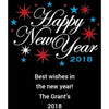 Happy New Year fireworks etched white wine bottle gift by Etching Expressions