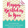 Happy Birthday to You beach vibes custom label for wine bottles by Etching Expressions