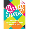 Party Time Custom labeled white wine party favor by Etching Expressions