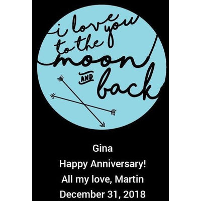 Personal Etched Beer Growler Gift - To the Moon and Back