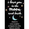 Personalized Etched Balsamic Vinegar / Olive Oil - Moon and Back Stars