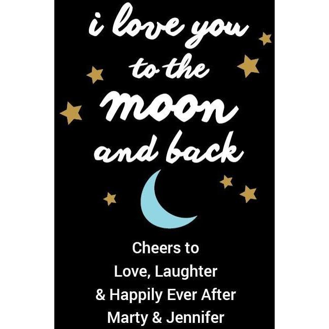 I Love You to the Moon and Back with stars custom engraved beer growler by Etching Expressions