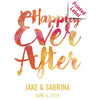Happily Ever After custom labeled champagne bottle for wedding gift by Etching Expressions