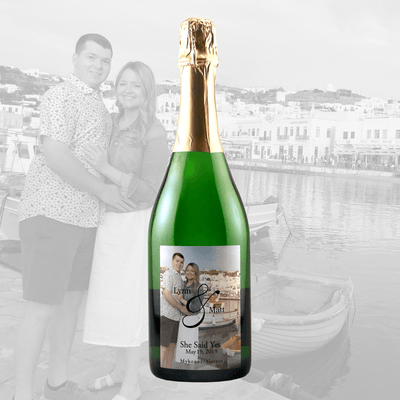 Champagne - Custom Label with your Engagement Photo!