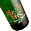 Mr & Mrs personalized etched mini champagne bottle by Etching Expressions
