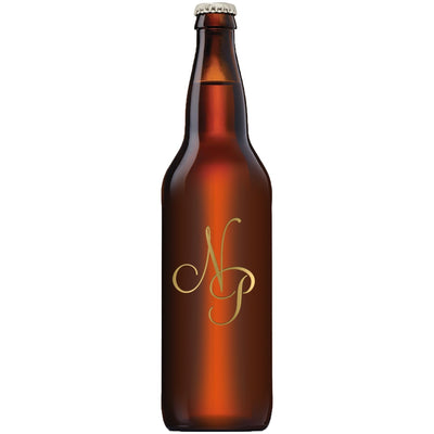 monogram etched beer bottle by Etching Expressions