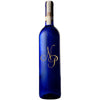 Personalized Etched Wine Bottle Gift:  Blue Bottle - Monogram