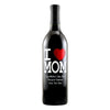 "I Heart Mom" custom etched wine bottle Mother's Day gift by Etching Expressions