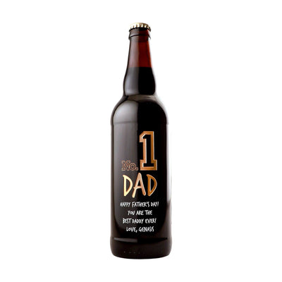 Number 1 Dad custom etched beer bottle Father's Day gift by Etching Expressions