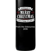Merry Christmas and a Happy New Year custom etched red wine bottle by Etching Expressions