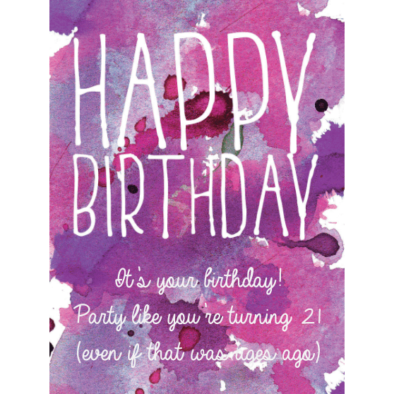 Happy Birthday pink and purple watercolor background custom labeled birthday champagne bottle by Etching Expressions