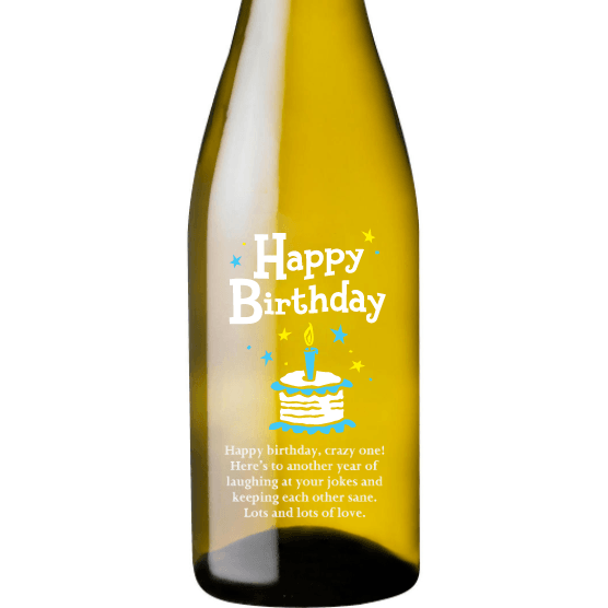 Personalized White Wine - Birthday Cake