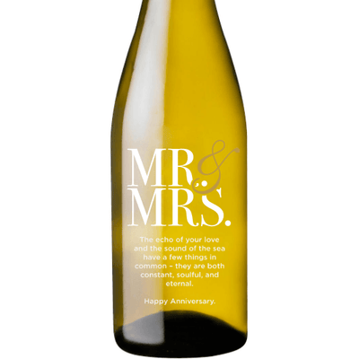 Personalized White Wine - Mr & Mrs Contemporary