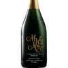 Mr & Mrs elegant font custom etched champagne bottle wedding gift by Etching Expressions