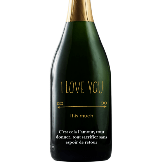Personalized Etched Champagne Bottle Gift  - Infinite Love