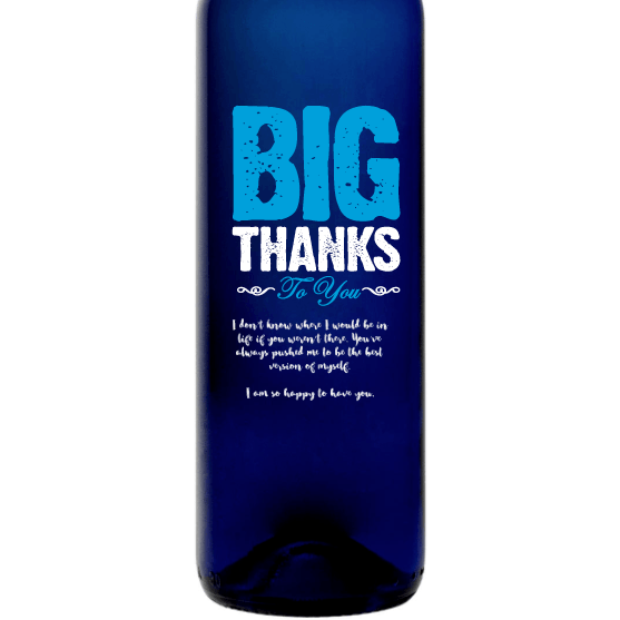 Personalized Blue Bottle - Big Thanks to You