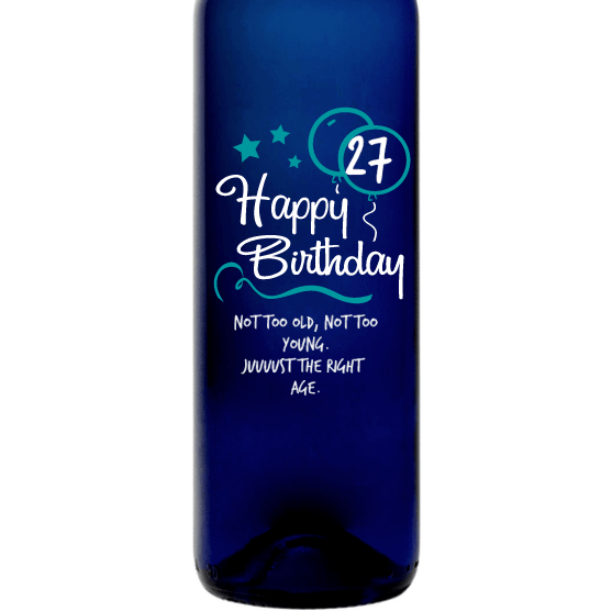 Personalized Blue Bottle - Birthday Blue Balloons