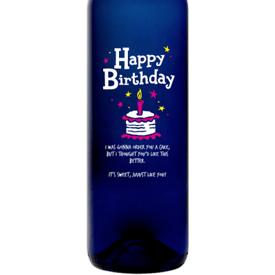Personalized Blue Bottle - Birthday Cake
