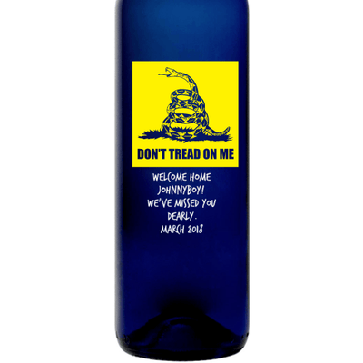 Personalized Blue Bottle - Don't Tread on Me