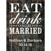 Eat Drink and Be Married blue bottle personalized label wedding gift by Etching Expressions