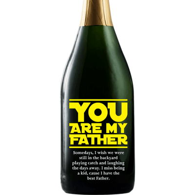 You are My Father custom etched champagne Father's Day gift for scifi fans by Etching Expressions