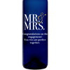 Mr & Mrs modern font custom etched blue wine bottle wedding gift by Etching Expressions