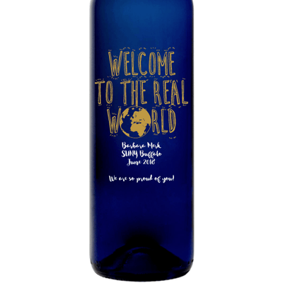 Personalized Blue Bottle - Welcome to the Real World