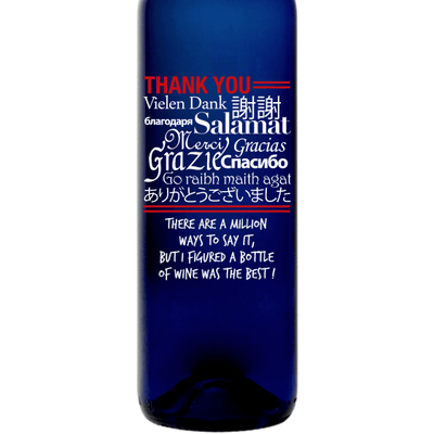 Personalized Blue Bottle - Language of Thanks