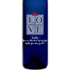 LOVE in a gift box custom etched blue wine bottle by Etching Expressions