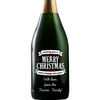 Merry Christmas and a Happy New Year custom etched champagne bottle by Etching Expressions