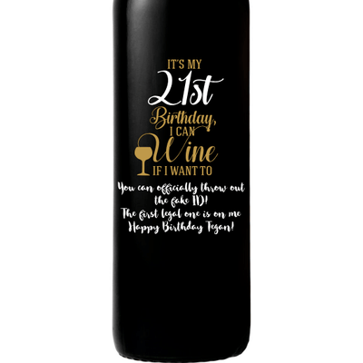 Personalized Etched Red Wine Bottle Gifts - Birthday Wine