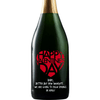 Personalized Etched Champagne Bottle Gift  - Valentines Big Heart