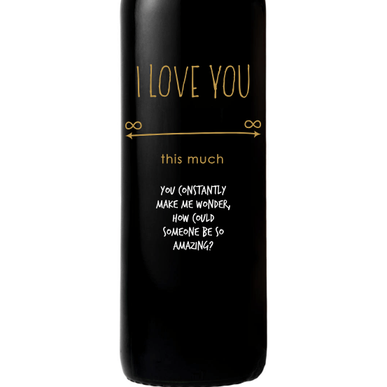 Personalized Red Wine Bottle Gift- Infinite Love custom wine gift