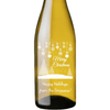 Merry Christmas wintry holiday scene etched white wine Christmas gift by Etching Expressions