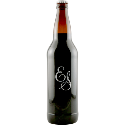 monogram engraved beer bottle by Etching Expressions