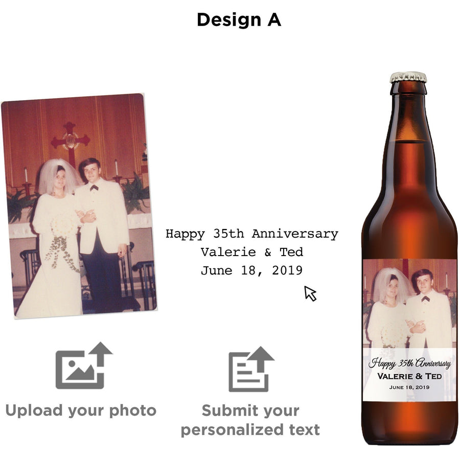 Custom labeled beer bottle with your uploaded photo by Etching Expressions